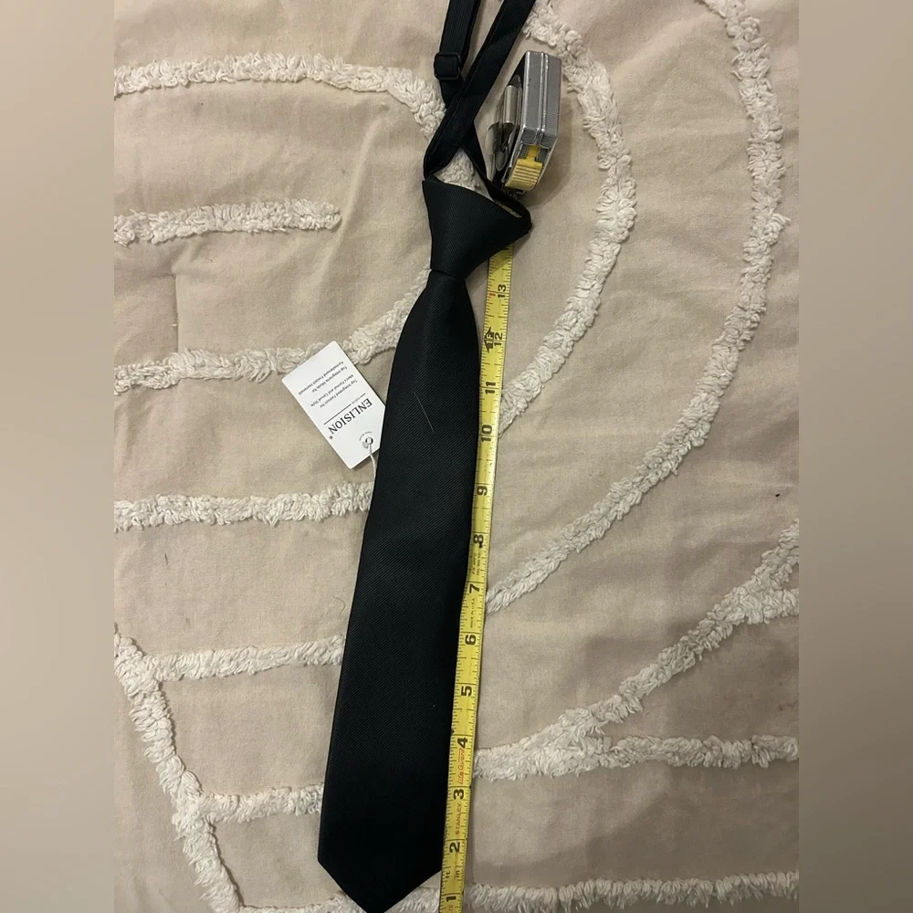 Boys Classic Clip Black Necktie
